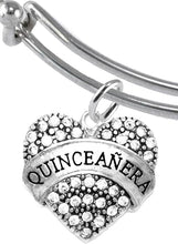 The Perfect Gift, Quinceanera Genuine Crystal Heart, Adjustable, Hypoallergenic Bracelet, Safe-Nickel, Lead & Cadmium Free!