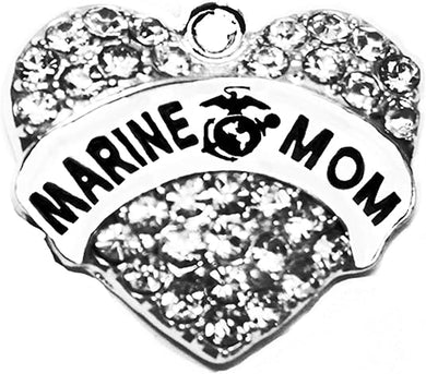 Marine Mom Charm, Nickel, Lead, Cadmium Free, Charm with Jump Ring Attached