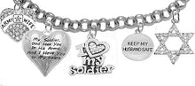 Army Wife, My Soldier, God Has You In His Arms And I Have You In My Heart, Star Of David, Keep My Husband Safe, Adjustable Bracelet, Hypoallergenic Safe, No Nickel, Lead, Or Poisonous Cadmium