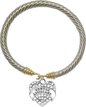 Dental Assistant, Crystal Heart Two Tone Bracelet, Safe-No Nickel, No Lead & No Poisonous Cadmium