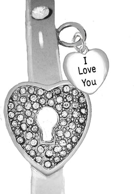 Message Bracelet, I Love You, The Key to My Heart, It Really Locks! Hypoallergenic, Safe-Nickel, Lead, Free