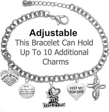 Marine, My Son, God Has You In His Arms And I Have You In My Heart,Genuine Crystal Cross, Adjustable, Hypoallergenic Safe, No Nickel, Lead, Or Poisonous Cadmium In Bracelet
