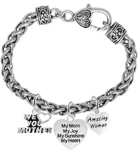 Mom, We Love You Mother, My Mom, My Joy, My Sunshine, My Heart, Amazing Women, Bracelet, Hypoallergenic, Safe-Nickel, Lead, Free