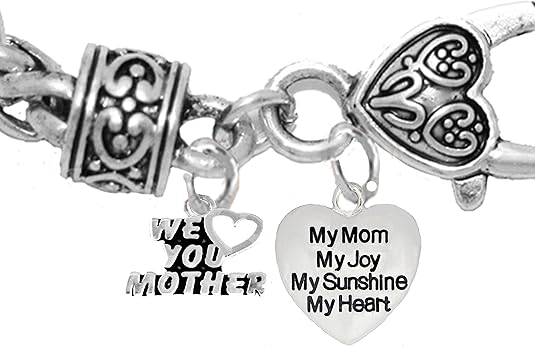 Mom,We Love You Mother, My Mom, My Joy, My Sunshine, My Heart, Bracelet, Hypoallergenic, Safe-Nickel, Lead, Free