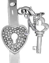 It Really Locks!, The Key To My Heart, "Initial N", Cuff Crystal Bracelet, Hypoallergenic, Safe-Nickel, Lead, Free