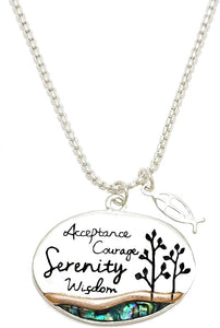 Serenity Prayer, "God Grant Me The Serenity To Accept Things I Cannot Change, Courage To Change The Things.., Wisdom To.." , Necklace, Hypoallergenic Safe- No Nickel,Lead, Or Poisonous Cadmium