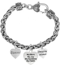 Mom, Blessed. My Mom, My Joy, My Sunshine My Heart, Ichthys Fish, Bracelet, Hypoallergenic, Safe-Nickel, Lead, Free