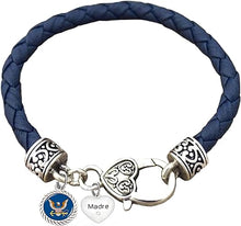 Navy " Madre " Leather Bracelet, Navy Bracelet, US Navy Bracelet, Navy Jewelry, Hypoallergenic-Safe, No Nickel, Lead, Or Poisonous Cadmium In Bracelet