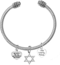 Jewish, My Mom, My Joy, My Sunshine, My Heart, I Will Love You Forever, And A Crystal Star Of David, With Crystal Ends, Hypoallergenic, Safe-Nickel, Lead, And Cadmium Free