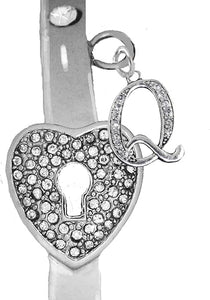 It Really Locks!, The Key to My Heart, Initial Q, Cuff Crystal Bracelet, Hypoallergenic, Safe-Nickel, Lead, Free