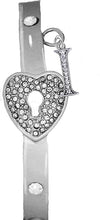 It Really Locks!, The Key To My Heart, " Initial I ", Cuff Crystal Bracelet, Hypoallergenic, Safe-Nickel, Lead, Free