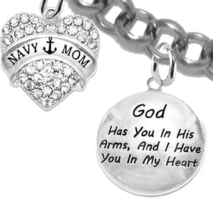 Navy Mom Bracelet, US Navy Bracelet, Navy, Sailors Mom, Navy Bracelet, Sailor's Bracelet, Navy Jewelry, US United States Navy, Jewish Navy Bracelet, Hypoallergenic, Adjustable 4 To 10 Inches