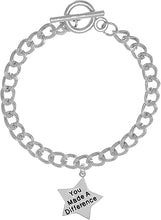 You Made A Difference, Motivational, Cable Chain Bracelet, Hypoallergenic, Safe-Nickel, Lead, Free
