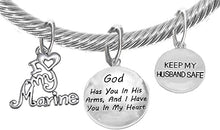 Marine Wife, My Husband, God Has You In His Arms And I Have You In My Heart, Adjustable, Hypoallergenic Safe, No Nickel, Lead, Or Poisonous Cadmium In Bracelet