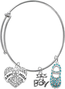 Army Mom's, It's A Boy, Adjustable Bracelet, Hypoallergenic, Safe-Nickel, Lead, Cadmium Free