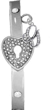 It Really Locks!, The Key To My Heart, "Initial G", Cuff Crystal Bracelet, Hypoallergenic, Safe-Nickel, Lead, Free