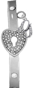 It Really Locks!, The Key To My Heart, "Initial G", Cuff Crystal Bracelet, Hypoallergenic, Safe-Nickel, Lead, Free