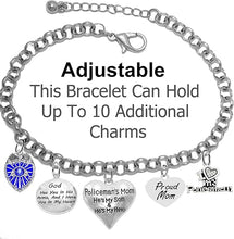 Policeman's Mom, God Has You in His Arms, and I Have You in My Heart, He's My Son, He's My Hero, Proud Mom, Bracelet, Hypoallergenic, Safe-No Nickel or Lead