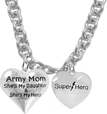 She's My Daughter And She's My Hero, Super Hero, STERLING SILVER Solid .925 Sterling, Not Plated Or Coated. 18 Inch Necklace, Charm Nickel, Lead, Cadmium Free