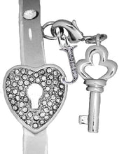 It Really Locks!, The Key to My Heart, Initial J, Cuff Crystal Bracelet, Hypoallergenic, Safe-Nickel, Lead, Free