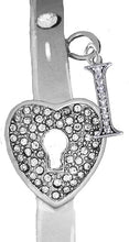 It Really Locks!, The Key To My Heart, " Initial I ", Cuff Crystal Bracelet, Hypoallergenic, Safe-Nickel, Lead, Free