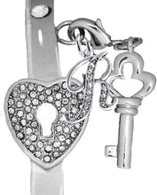 It Really Locks!, The Key To My Heart, "Initial R", Cuff Crystal Bracelet, Hypoallergenic, Safe-Nickel, Lead, Free