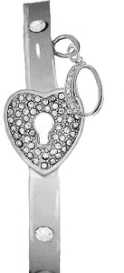 It Really Locks!, The Key To My Heart, "Initial O ", Cuff Crystal Bracelet, Hypoallergenic, Safe-Nickel, Lead, Free