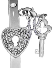 It Really Locks!, The Key to My Heart, Initial H, Cuff Crystal Bracelet, Hypoallergenic, Safe-Nickel, Lead, Free