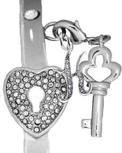 It Really Locks!, The Key To My Heart, "Initial K", Cuff Crystal Bracelet, Hypoallergenic, Safe-Nickel, Lead, Free