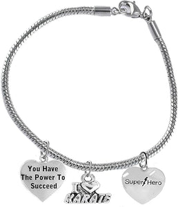 Martial Arts, Kickboxing Jewelry, Karate Jewelry, Super Hero, You Have The Power To Succeed," Martial Arts Jewelry" Hypoallergenic, Safe-Nickel, Lead Free