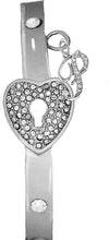 It Really Locks!, The Key To My Heart, "Initial P", Cuff Crystal Bracelet, Hypoallergenic, Safe-Nickel, Lead, Free