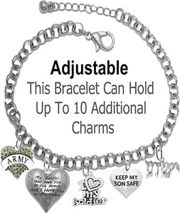 Army, My Soldier, God Has You In His Arms And I Have You In My Heart, YESHUA (Jesus In Hebrew) NAMED BY AN ANGEL OF GOD, Adjustable Bracelet, Hypoallergenic Safe, No Nickel, Lead, Or Poisonous Cadmium