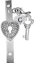 It Really Locks!, The Key To My Heart, "Initial B", Cuff Crystal Bracelet, Hypoallergenic, Safe-Nickel, Lead, Free