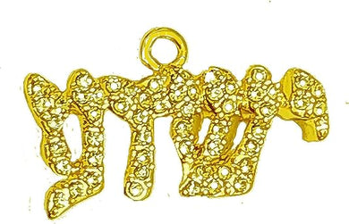 Messianic 14KT Goldtone Finish, Genuine Austrian Cut Crystal Yeshua In Hebrew Charm, Named By An Angel From God. Hypoallergenic-Safe, No Nickel, Lead, Or Cadmium In The Metal. Comes With Jump Ring