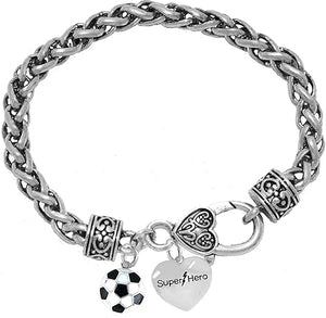 Soccer Super Hero, " Soccer Player Jewelry" Bracelet Hypoallergenic, Safe-Nickel, Lead Free