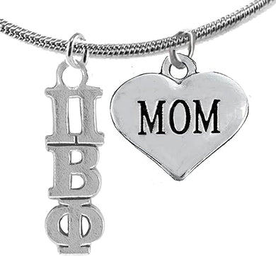 Pi Beta Phi, Mom, Hypoallergenic Safe Adjustable Fits Anyone Licensed Sorority Jewelry Manufacturer