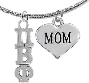 Pi Beta Phi, Mom, Hypoallergenic Safe Adjustable Fits Anyone Licensed Sorority Jewelry Manufacturer