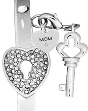 Message Bracelet, Mom, It Really Locks, The Key to My Heart Cuff Bracelet, Hypoallergenic, Safe-Nickel, Lead, Free