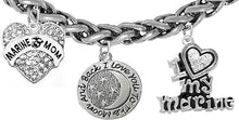 Marine Mom, I Love You to The Moon and Back, I Love My Marine, Hypoallergenic, Safe-Nickel, Lead, Cadmium Free