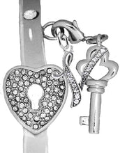 It Really Locks!, The Key To My Heart, "Initial V ", Cuff Crystal Bracelet, Hypoallergenic, Safe-Nickel, Lead, Free