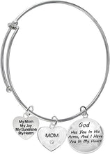 My Mom, My Joy, My Sunshine, My Heart, Crystal Mom, God Has You In His Arms,Adjustable Bracelet, Hypoallergenic, Safe-Nickel, Lead, Free
