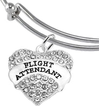 Flight Attendant, Hypoallergenic Adjustable Miracle Wire Charm Bracelet, Nickel, Lead, and Cadmium Free