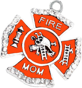 Firefighter, Firefighter Mom Charm, Nickel, Lead, Cadmium Free
