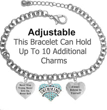 Swimming Never Give Up, Never Quit...Bracelet Hypoallergenic, Safe-Nickel, Lead & Cadmium Free!
