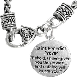 Saint Benedict Necklace, Protective Charm, and Prayer, Protect Me from Harm, Evil, The Devil. Nickel, Lead Cadmium Free