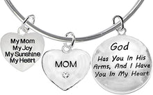 My Mom, My Joy, My Sunshine, My Heart, Crystal Mom, God Has You In His Arms,Adjustable Bracelet, Hypoallergenic, Safe-Nickel, Lead, Free
