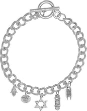 Jewish Charm Bracelet, Crystal Star Of David, Hamsa, Torah, Mezuzah, God Will Never Leave You, Hypoallergenic, Safe-Nickel, Lead, And Cadmium Free-It Is What You Do Not See That Matters™