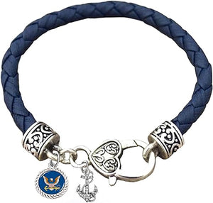 Navy Bracelet, US Navy Bracelet, Navy Jewelry, Large Genuine Crystal Anchor, Hypoallergenic-Safe, No Nickel, Lead, Or Poisonous Cadmium In Bracelet