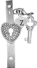 It Really Locks!, The Key To My Heart, "Initial Z ", Cuff Crystal Bracelet, Hypoallergenic, Safe-Nickel, Lead, Free