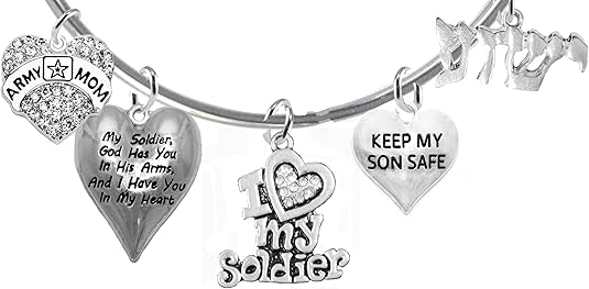 Army Mom, My Soldier, God Has You In His Arms And I Have You In My Heart, YESHUA (Jesus In Hebrew) NAMED BY AN ANGEL OF GOD, Adjustable Bracelet, Hypoallergenic Safe, No Nickel, Lead, Or Poisonous Cadmium